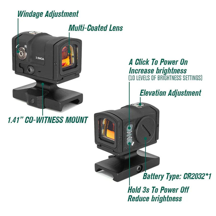 ACRO P-2 Style Red Dot BLACK - Image 2