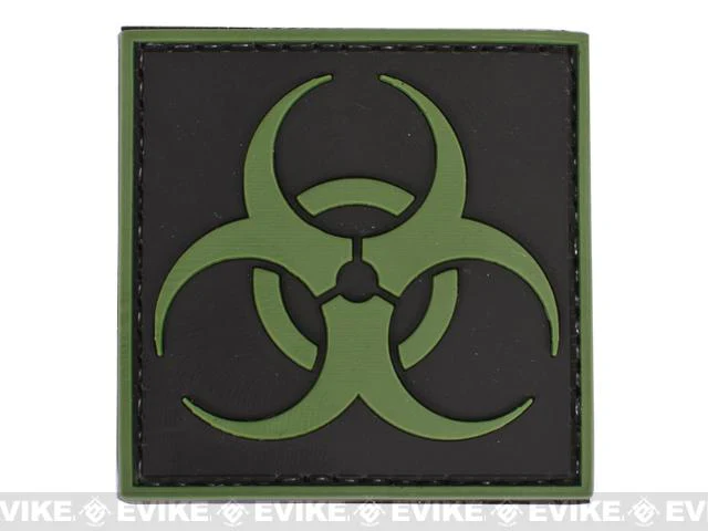 PVC Hook and Loop Patch - Biohazard Symbol