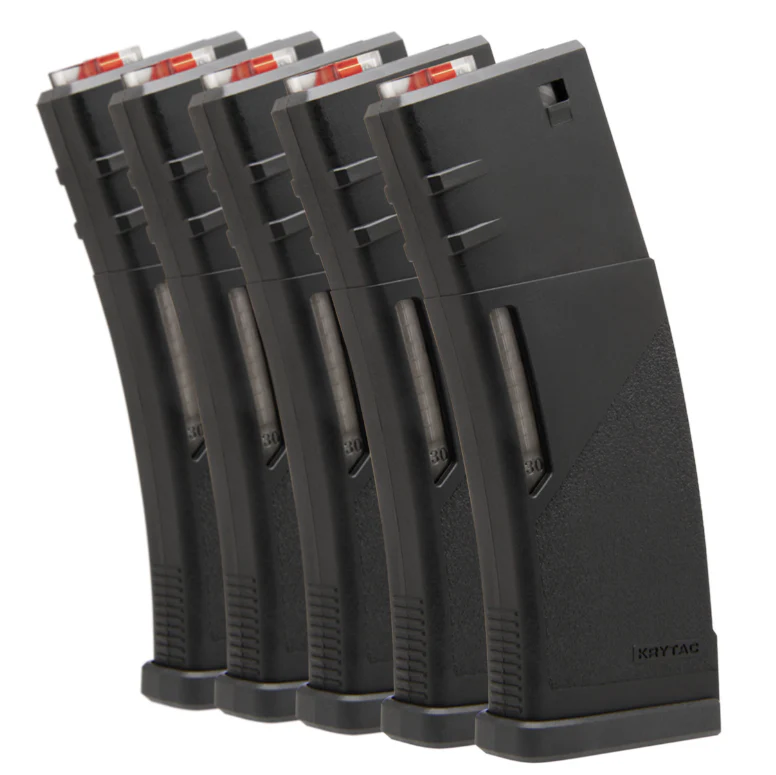 Krytac 30/120rd Adjustable M4 Magazine Bundle - BLACK - 5 PACK