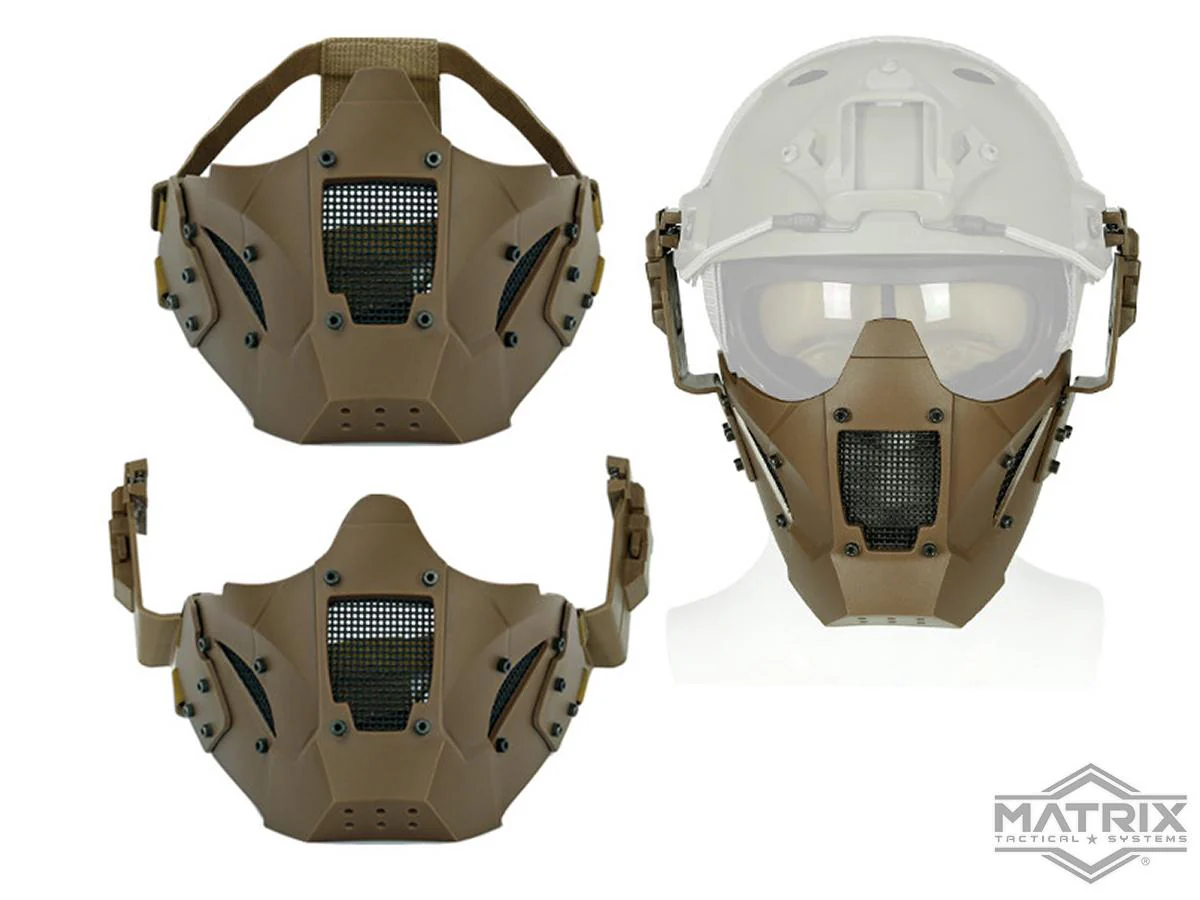 Matrix Iron Warrior Polymer and Mesh Modular Face Mask (Color: Gray . Black . Tan) - Image 3