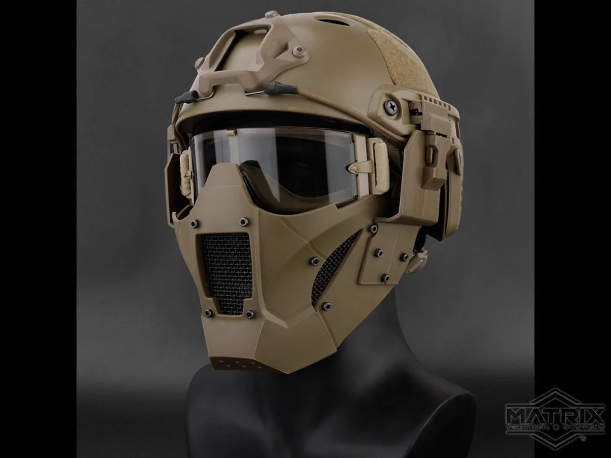 Matrix Iron Warrior Polymer and Mesh Modular Face Mask (Color: Gray . Black . Tan) - Image 4