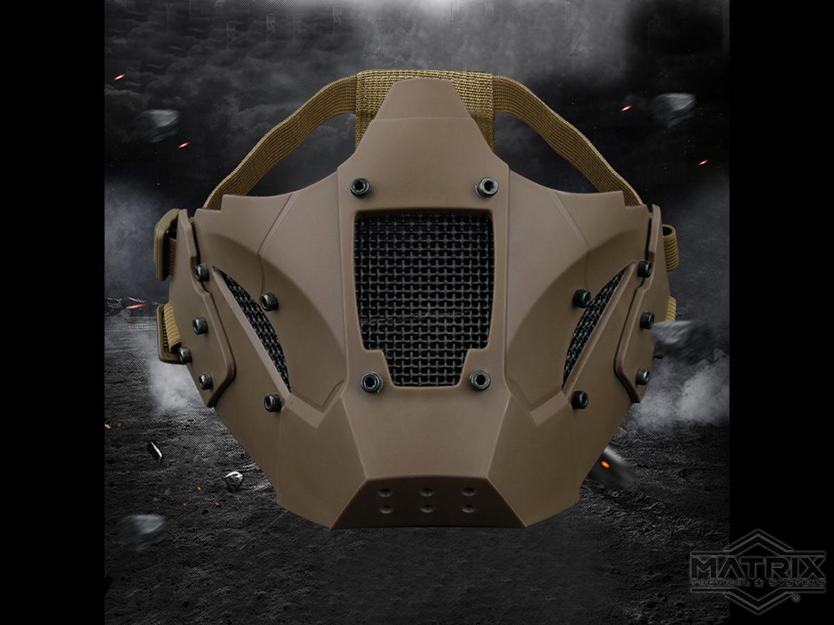 Matrix Iron Warrior Polymer and Mesh Modular Face Mask (Color: Gray . Black . Tan) - Image 5